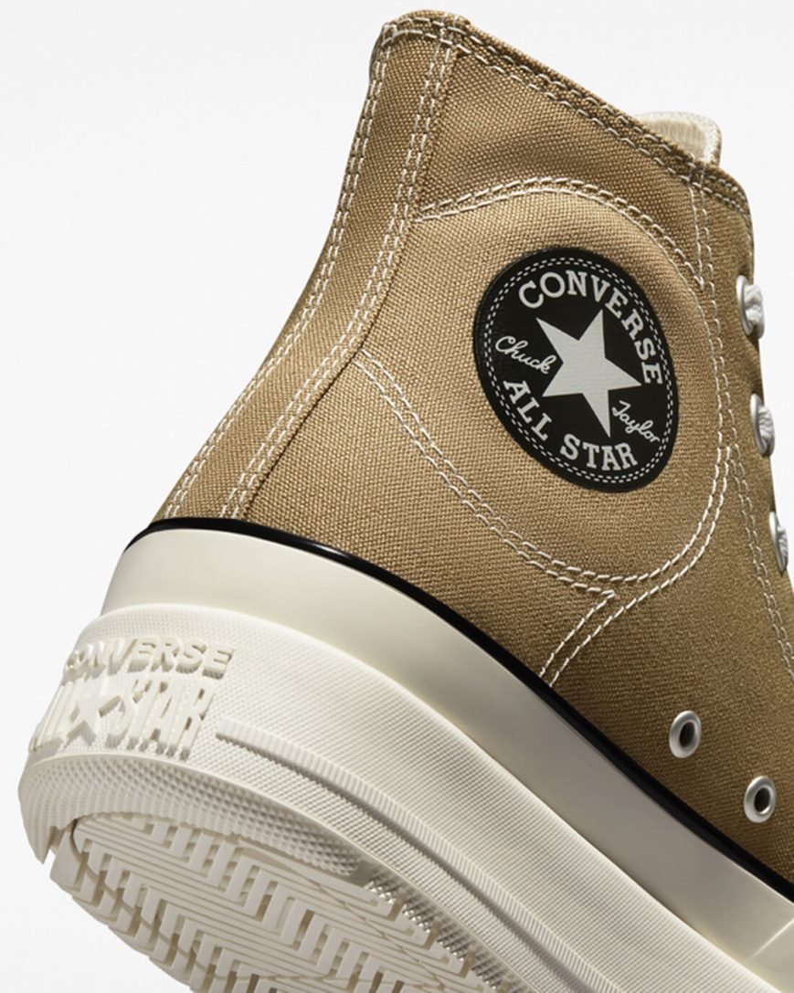 Dámské Boty Vysoké Converse Chuck Taylor All Star Construct Hnědožlutý Černé | CZ EYSZ82